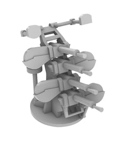 Quad vickers machine gun mount unshielded 1/350 x 6