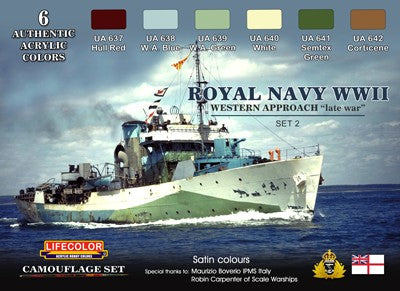 LifeColor Royal Navy WWII Western Approach - Late War Set 2 (22ml x 6)