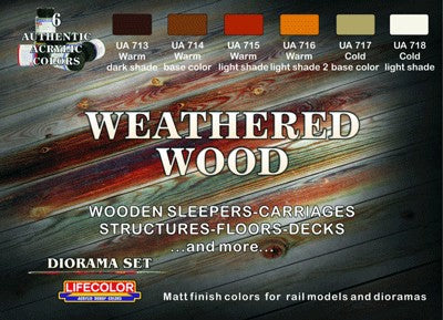 Lifecolor weathered wood paint set