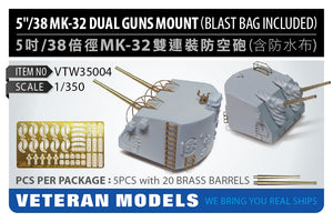 US 5" / 38 Mk-32 dual mounts with blast bags