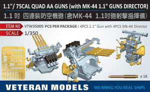 1.1" / 75 cal quad aa guns with Mk 44 director