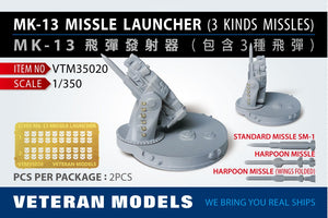 Mk13 missile launchers with three types of missile