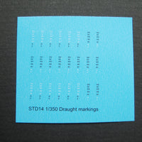Draught markings for small warships