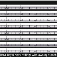 Royal Navy railings with awning stanchions